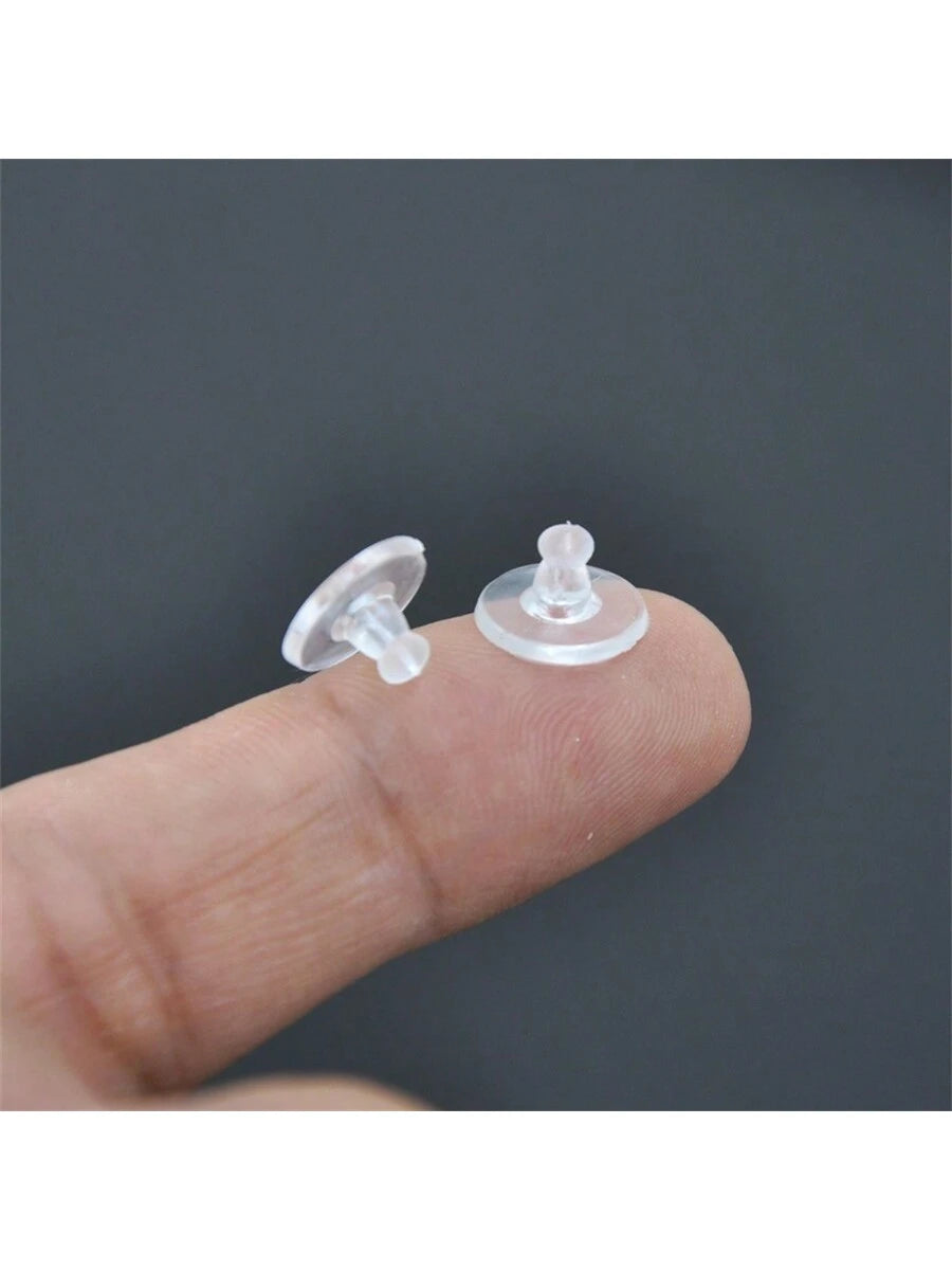 30Pcs/100pcs/200pcs Fishhook Earring Backs For Droopy Ears Earring Backs Replacements Clear Rubber Earring Back Stoppers Soft Clutch Earring Pin Backs