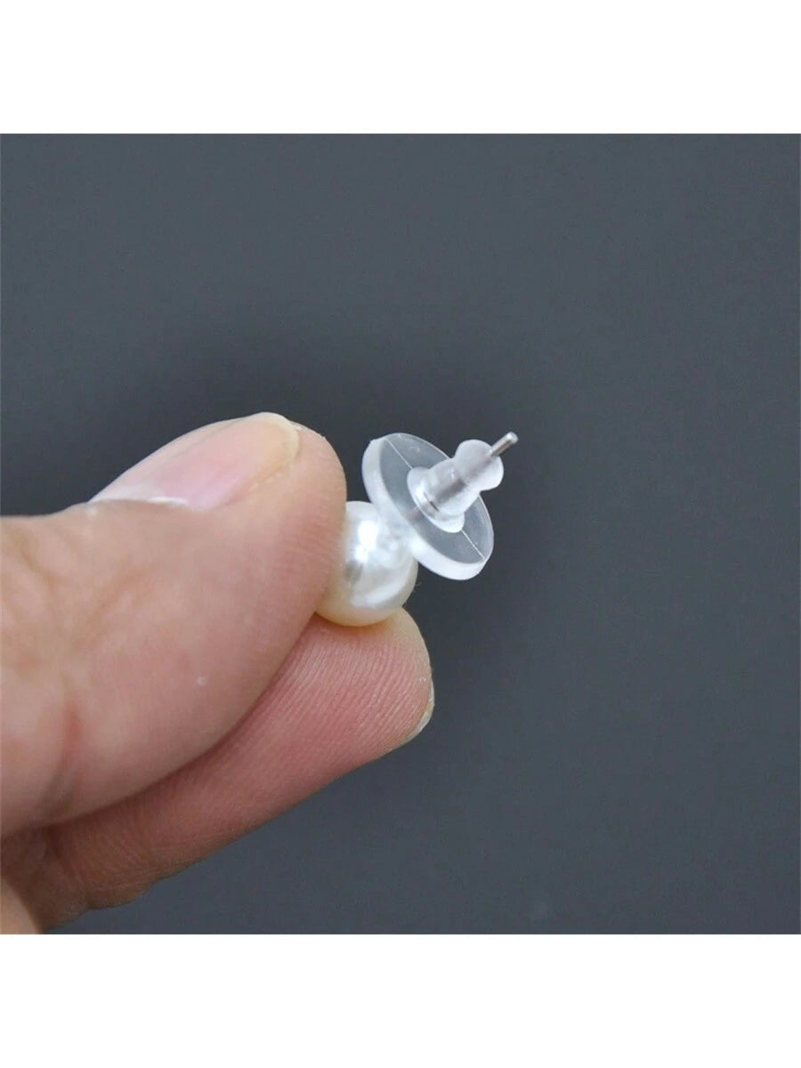 30Pcs/100pcs/200pcs Fishhook Earring Backs For Droopy Ears Earring Backs Replacements Clear Rubber Earring Back Stoppers Soft Clutch Earring Pin Backs