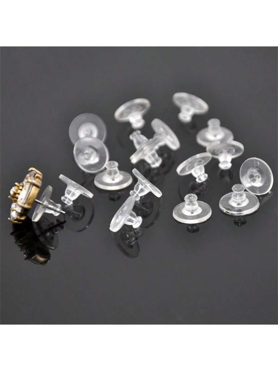 30Pcs/100pcs/200pcs Fishhook Earring Backs For Droopy Ears Earring Backs Replacements Clear Rubber Earring Back Stoppers Soft Clutch Earring Pin Backs