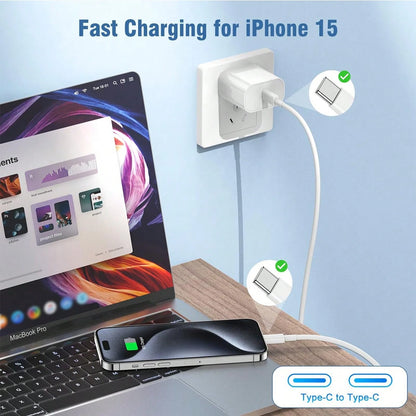 30W USB-C Fast Charging Adapter With 3.3FT/100cm Long Charging Cable Data Line USB-C To Type-C Charging Set, Compatible With IPhone 17 16 15 Pro Max Plus,// Charging Set