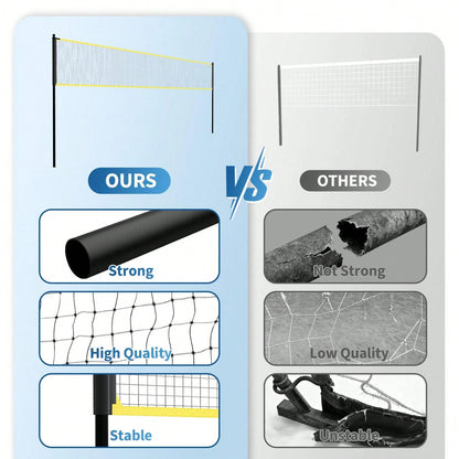 32 FT Volleyball Practice Net With Ball Return- Adjustable Height Training Net For Serving & Spiking, Portable Set With Carry Bag For Backyard & Beach