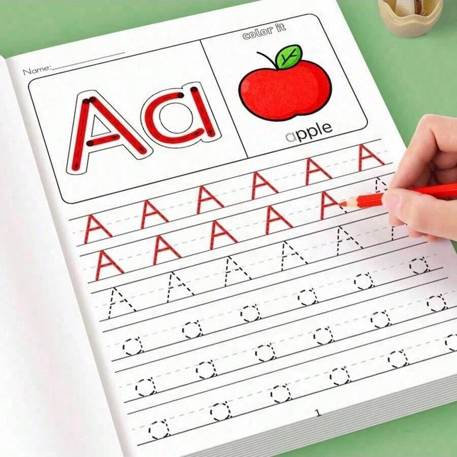 32-Page Toddler Alphabet Tracing Workbook- With Fun Visual Aids (Apples, Etc.), Easy Learning To Write, Perfect Educational Gift For Early Literacy And Fine Motor Skills