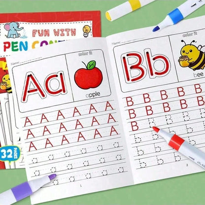 32-Page Toddler Alphabet Tracing Workbook- With Fun Visual Aids (Apples, Etc.), Easy Learning To Write, Perfect Educational Gift For Early Literacy And Fine Motor Skills