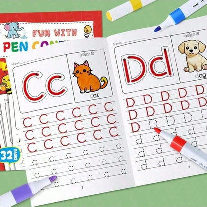 32-Page Toddler Alphabet Tracing Workbook- With Fun Visual Aids (Apples, Etc.), Easy Learning To Write, Perfect Educational Gift For Early Literacy And Fine Motor Skills