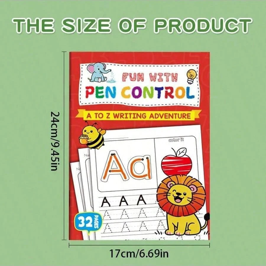 32-Page Toddler Alphabet Tracing Workbook- With Fun Visual Aids (Apples, Etc.), Easy Learning To Write, Perfect Educational Gift For Early Literacy And Fine Motor Skills