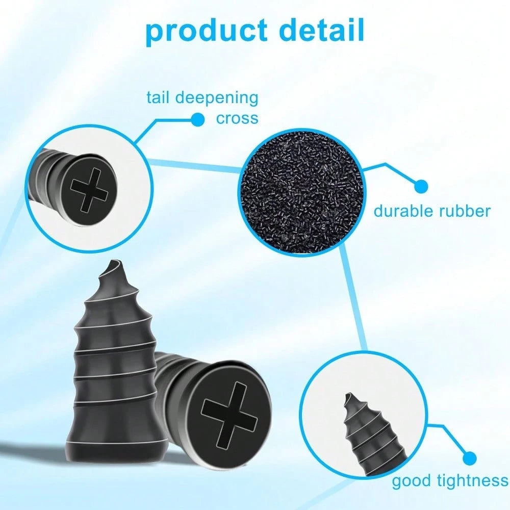 36 Pcs Tire Repair Rubber Studs, Spiral Screw Plugs Quick Repair Tool Kit For Motorcycle Truck Tractor DIY Flat Tire Repair