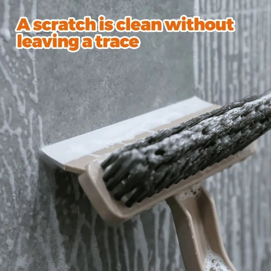 360° Rotatable Multifunctional Grout Cleaning Brush, 4 In 1 Tile Scrub Brush With Stiff Bristles & Squeegee, No Power Needed Crevice Cleaner For Bathroom Tile, Kitchen Floor, Window Groove, Toilet, Ca