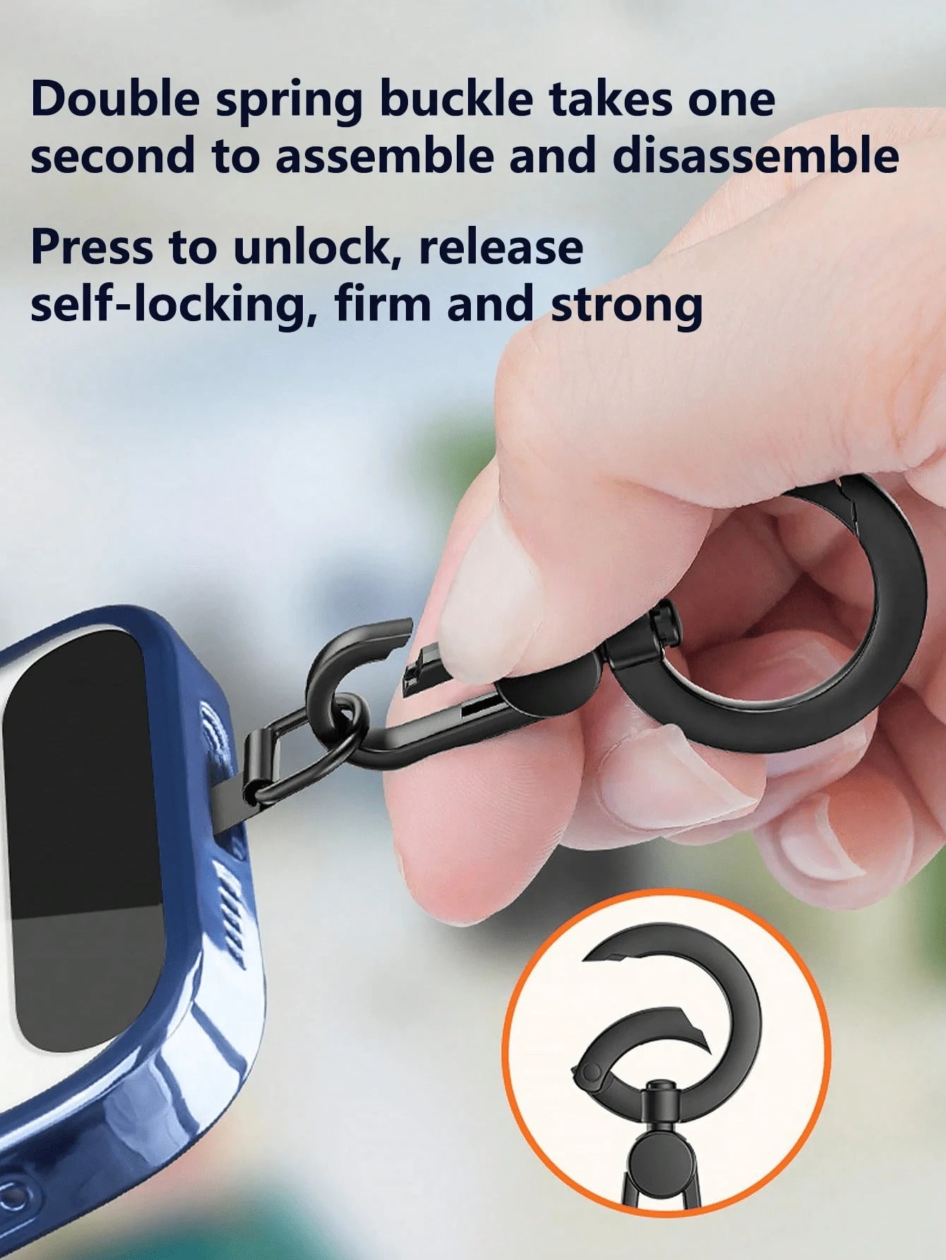 360° Rotating Stainless Steel Phone Lanyard, Universal Phone Accessory, Smartphone Case Metal Ring Buckle Charm, Detachable Finger Ring Buckle Keychain, Ultra-Thin Baked Paint Clip Universal Phone Cha
