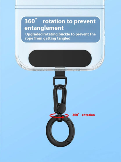 360° Rotating Stainless Steel Phone Lanyard, Universal Phone Accessory, Smartphone Case Metal Ring Buckle Charm, Detachable Finger Ring Buckle Keychain, Ultra-Thin Baked Paint Clip Universal Phone Cha
