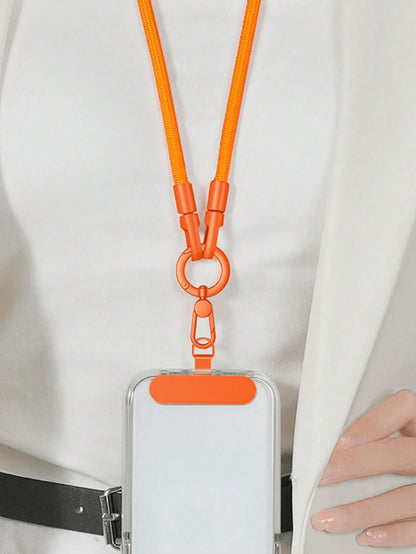 360° Rotating Stainless Steel Phone Lanyard, Universal Phone Accessory, Smartphone Case Metal Ring Buckle Charm, Detachable Finger Ring Buckle Keychain, Ultra-Thin Baked Paint Clip Universal Phone Cha