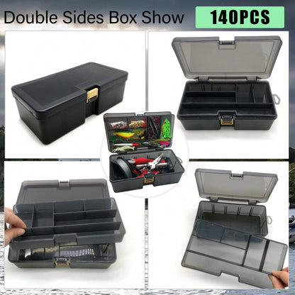 369/366/140/137pcs Fishing Tackle Set, Includes Fishing Lures And Tools, With Clips, Pliers, Sinkers, Fishing Line, Gloves, Storage Box, Suitable For Saltwater And Freshwater