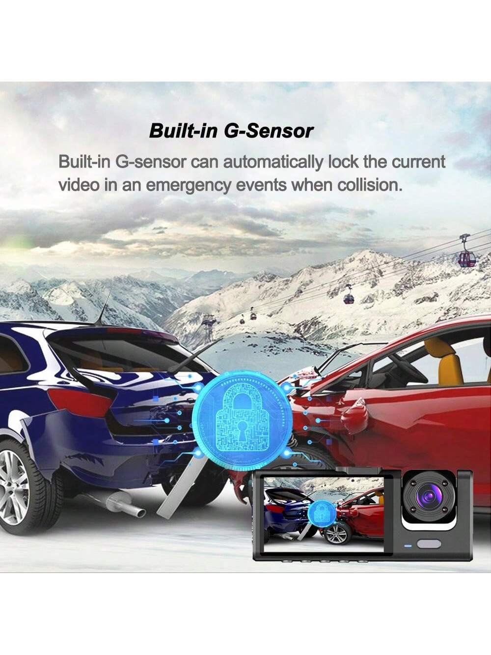 3Channel Dash Cam For Car WIFI APP Video Recorder 1080P Dashcam Car DVR Front And Rear View Camera Night Vision Car Accessory
