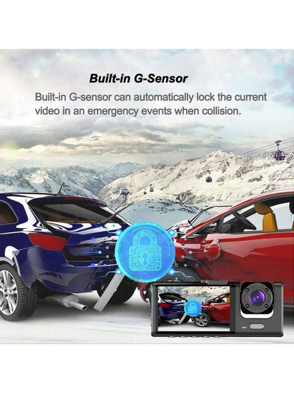 3Channel Dash Cam For Car WIFI APP Video Recorder 1080P Dashcam Car DVR Front And Rear View Camera Night Vision Car Accessory