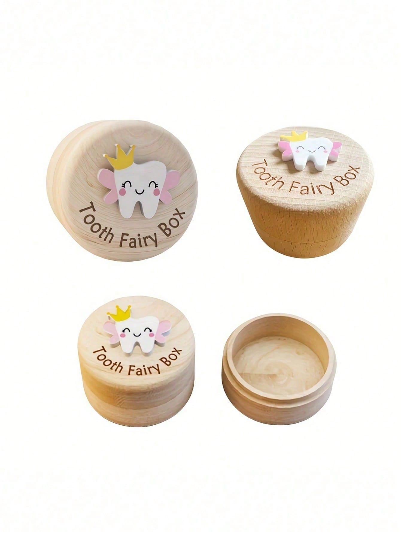 3D Carved Wooden Tooth Fairy Box, Cute Storage Case For Girls To Keep Lost Teeth, Tooth Fairy Gift Baby Shower Family Decorations Gifts Baby Shower Easter Gifts Things For Girls/Boys