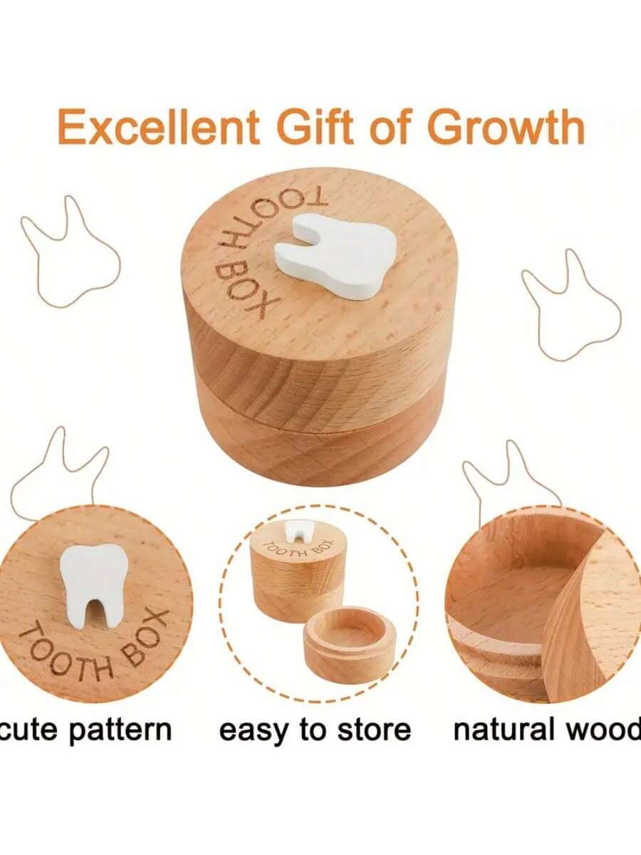 3D Carved Wooden Tooth Fairy Box, Cute Storage Case For Girls To Keep Lost Teeth, Tooth Fairy Gift Baby Shower Family Decorations Gifts Baby Shower Easter Gifts Things For Girls/Boys