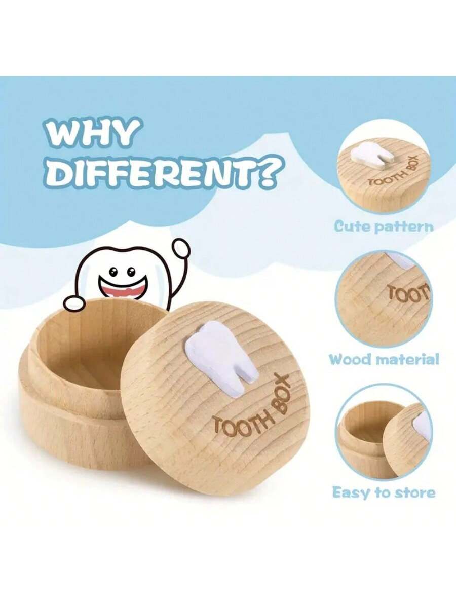 3D Carved Wooden Tooth Fairy Box, Cute Storage Case For Girls To Keep Lost Teeth, Tooth Fairy Gift Baby Shower Family Decorations Gifts Baby Shower Easter Gifts Things For Girls/Boys