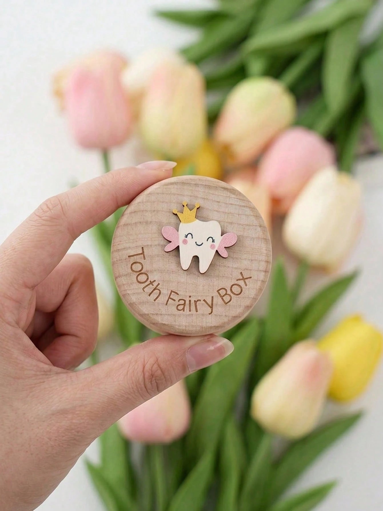 3D Carved Wooden Tooth Fairy Box, Cute Storage Case For Girls To Keep Lost Teeth, Tooth Fairy Gift Baby Shower Family Decorations Gifts Baby Shower Easter Gifts Things For Girls/Boys