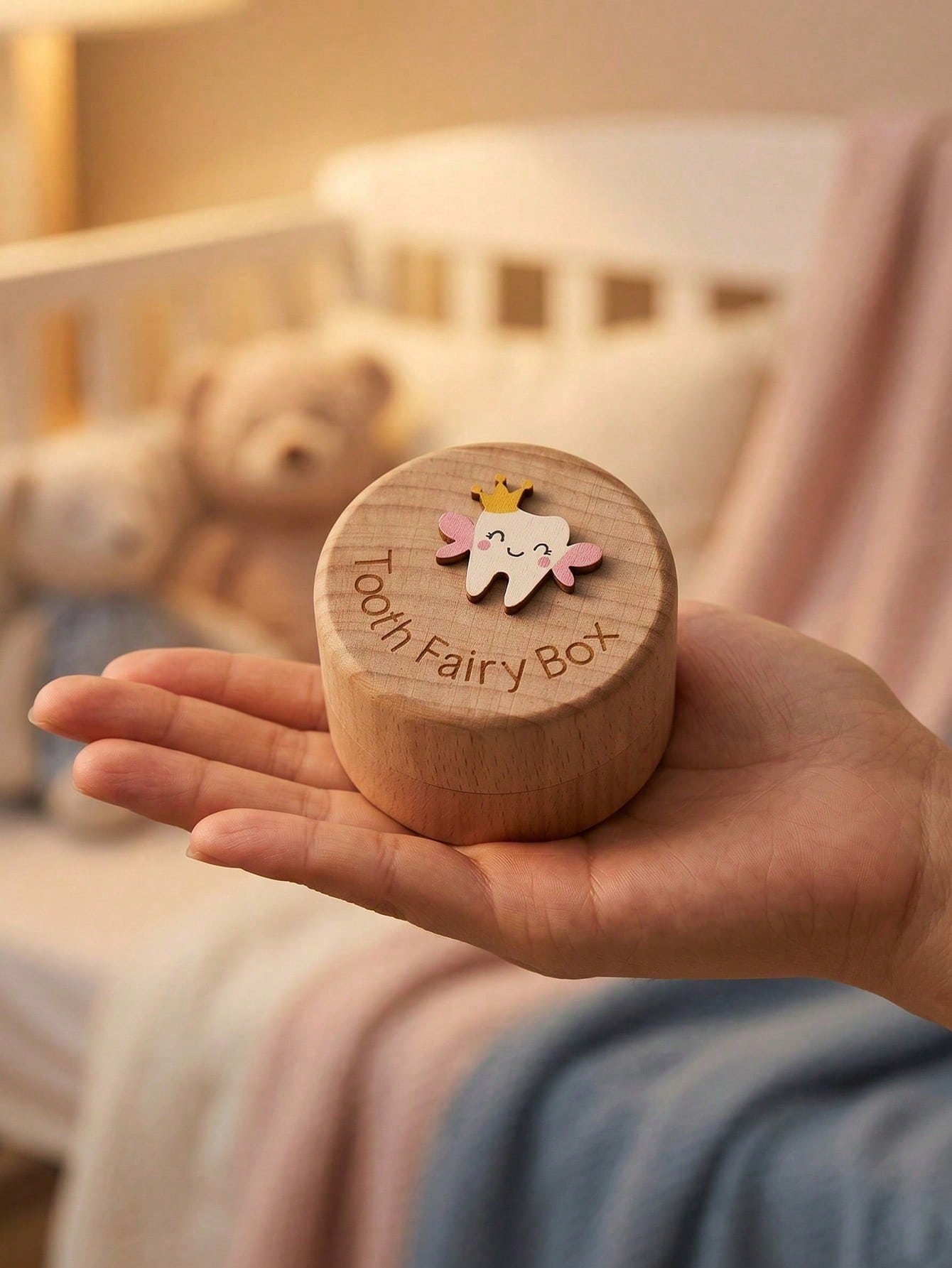 3D Carved Wooden Tooth Fairy Box, Cute Storage Case For Girls To Keep Lost Teeth, Tooth Fairy Gift Baby Shower Family Decorations Gifts Baby Shower Easter Gifts Things For Girls/Boys