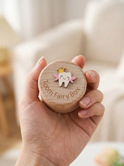 3D Carved Wooden Tooth Fairy Box, Cute Storage Case For Girls To Keep Lost Teeth, Tooth Fairy Gift Baby Shower Family Decorations Gifts Baby Shower Easter Gifts Things For Girls/Boys