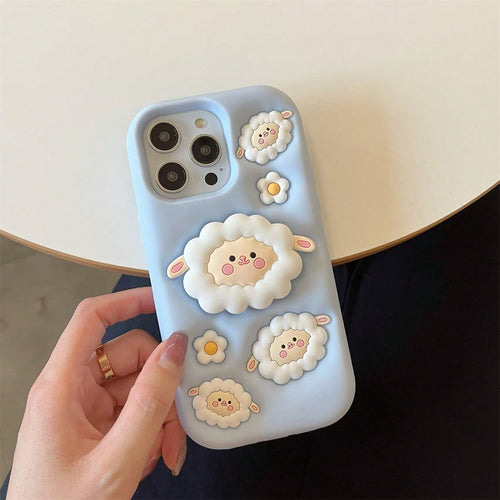 3D Cute 3D Clover Phone Case, Cartoon Integrated Stand Suitable For IPhone 15/17 Air/17, Full Coverage Protective Cover For Apple 13/14 Pro Max, Korean Ins Style Creative Soft Silicone 16 Pro New Mode