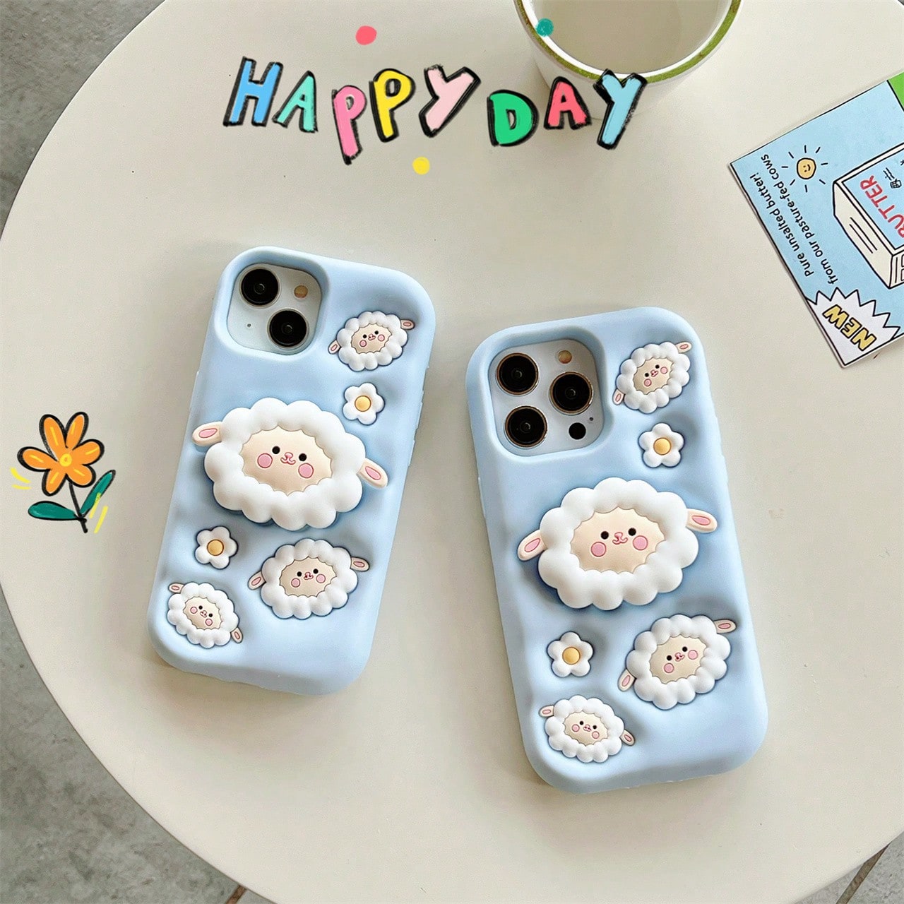 3D Cute 3D Clover Phone Case, Cartoon Integrated Stand Suitable For IPhone 15/17 Air/17, Full Coverage Protective Cover For Apple 13/14 Pro Max, Korean Ins Style Creative Soft Silicone 16 Pro New Mode