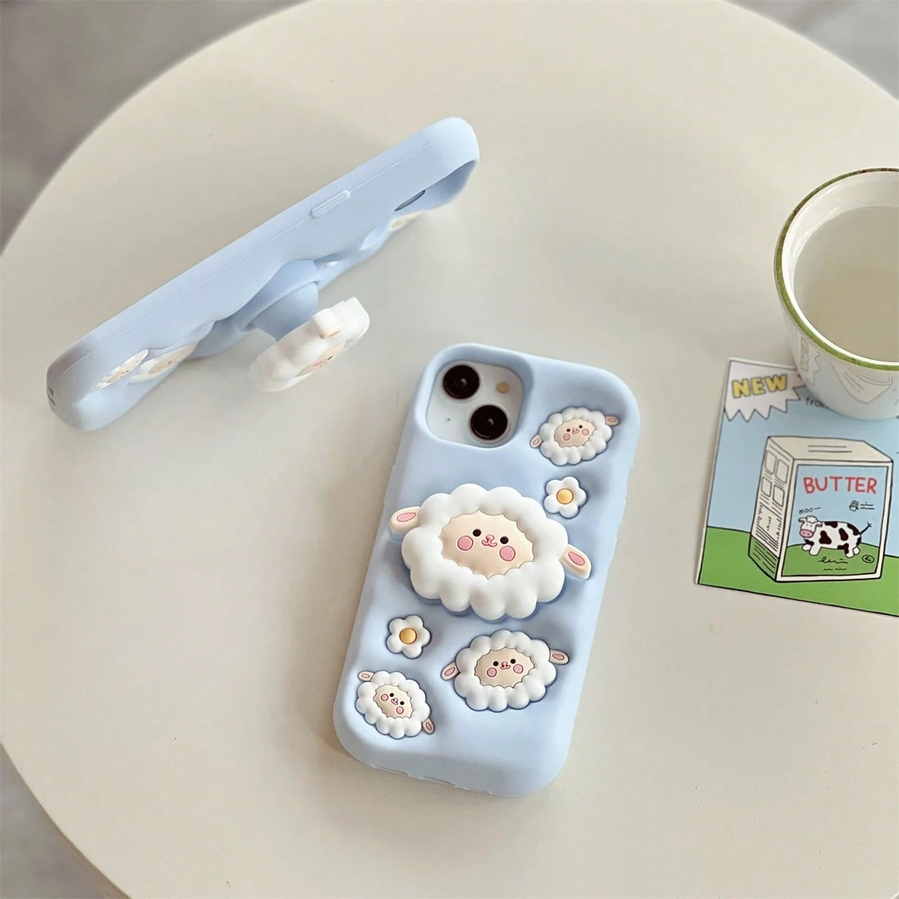3D Cute 3D Clover Phone Case, Cartoon Integrated Stand Suitable For IPhone 15/17 Air/17, Full Coverage Protective Cover For Apple 13/14 Pro Max, Korean Ins Style Creative Soft Silicone 16 Pro New Mode