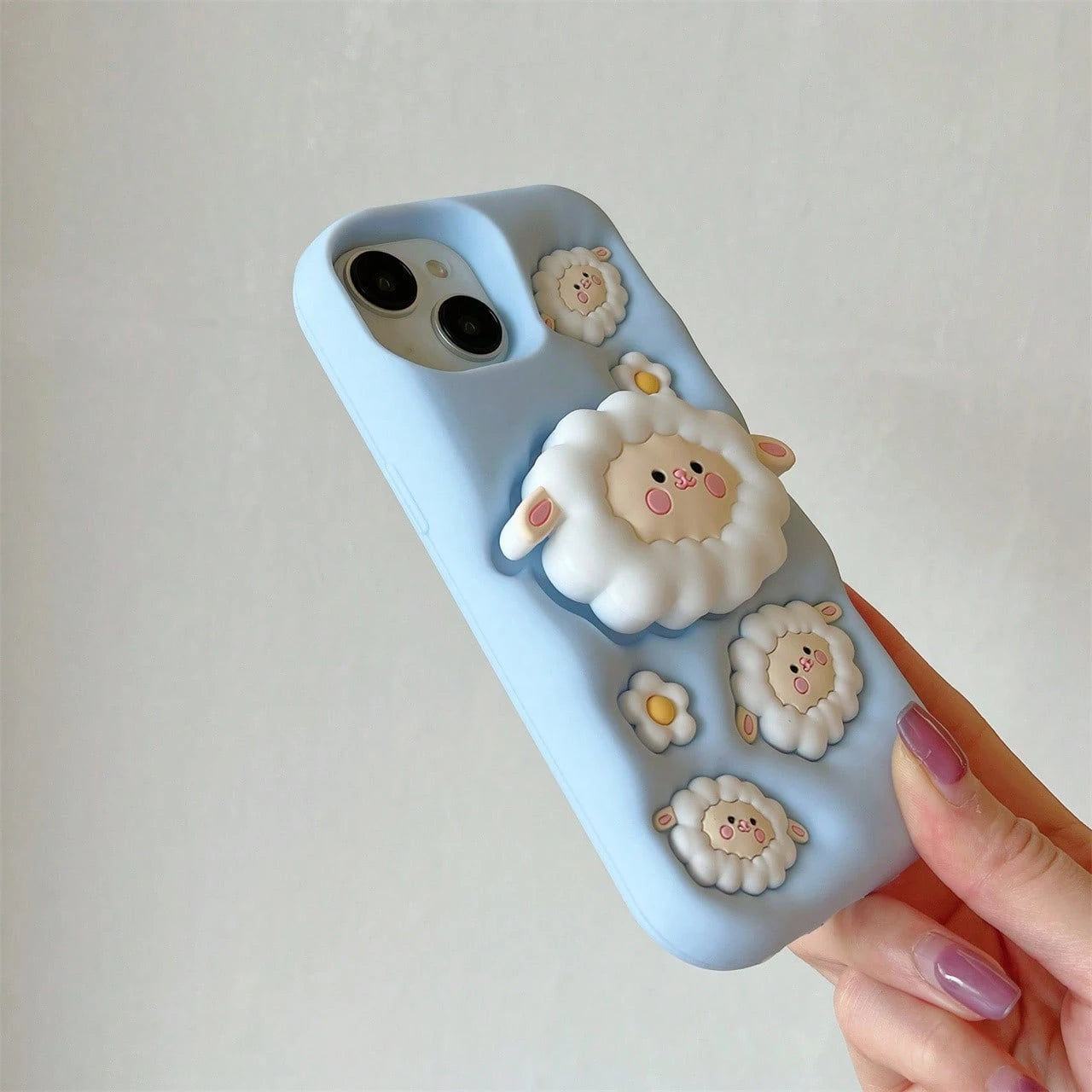 3D Cute 3D Clover Phone Case, Cartoon Integrated Stand Suitable For IPhone 15/17 Air/17, Full Coverage Protective Cover For Apple 13/14 Pro Max, Korean Ins Style Creative Soft Silicone 16 Pro New Mode
