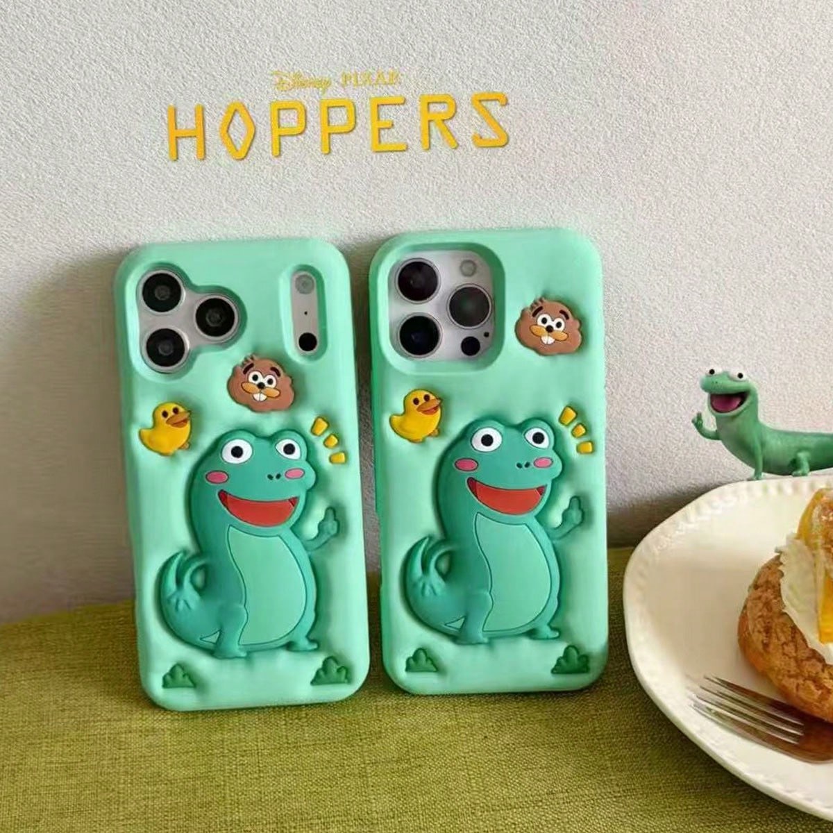 3D Cute Green Cartoon Frog Phone Case, Full Coverage Shockproof Silicone Protective Cover For IPhone 17 Pro Max, 16, 15, 14, 13