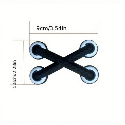 3D Shoelace Shaped Car Sticker- Creative Black Front Bumper Decal, Self-Adhesive Asymmetrical Sports Shape Suitable For Cars And Motorcycles, Exterior Accessory, Enhance Vehicle Appearance, Fun Decor