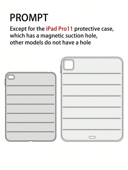 3D TPU Shockproof Solid Color 1pc Transparent Rose Red Down Jacket Shaped Airbag Slim Protective Case Compatible With Ipad Spring Gift
