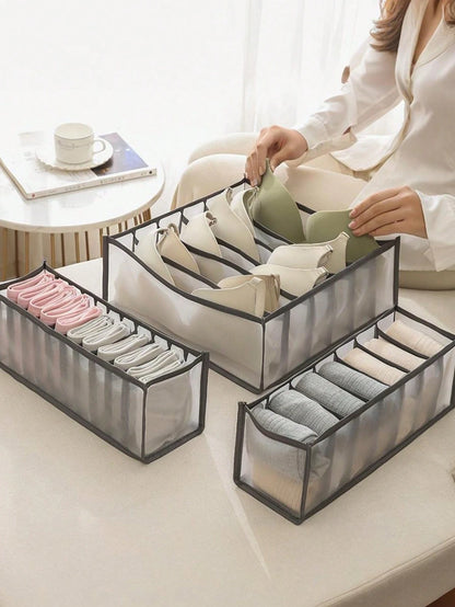 3pcs/5pcs Black Underwear Storage Bags, Drawer Style Storage Boxes, Suitable For Storing Socks And Other Items, Can Also Be Used As Summer/Autumn Decor, Holiday Decor, Room Decor, Home Decor Or Bedroo