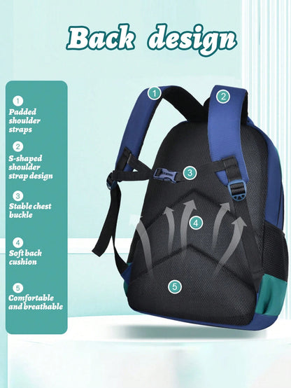 3PCS Astronaut Kids Backpack Lunch Box Bag Pencil Case, Lightweight Boy's Schoolbag, Back-To-School Essentials, Fit For 6-14 Years Old Students