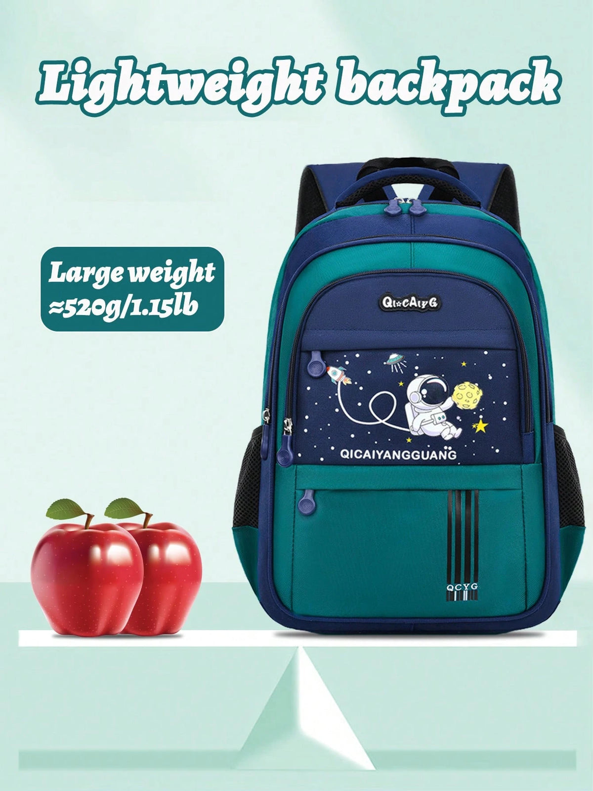 3PCS Astronaut Kids Backpack Lunch Box Bag Pencil Case, Lightweight Boy's Schoolbag, Back-To-School Essentials, Fit For 6-14 Years Old Students