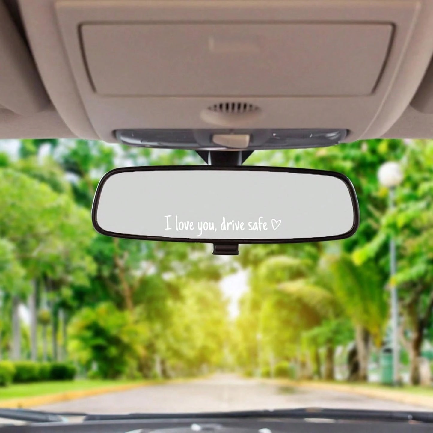 3pcs Colorful (Pink+Black+White) I Love You Drive Car Mirror Sticker, Girly Car Rearview Mirror Decorative Sticker,Car Accessories For Women,Vinyl Decal| Removable Vinyl Car Decals For Girls, Heart