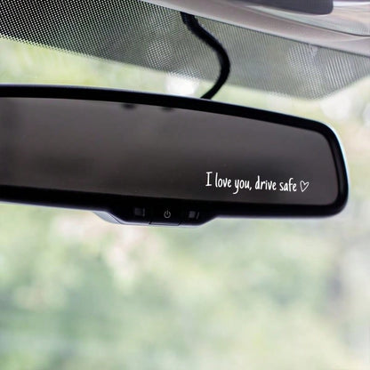 3pcs Colorful (Pink+Black+White) I Love You Drive Car Mirror Sticker, Girly Car Rearview Mirror Decorative Sticker,Car Accessories For Women,Vinyl Decal| Removable Vinyl Car Decals For Girls, Heart