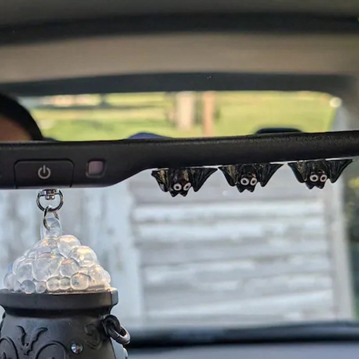 3pcs Cool Bat Car Rearview Mirror Decor, Cute Bat Dashboard Ornament, Halloween Car Interior Decoration, Bat Lover Gift, Mini Car Ornament