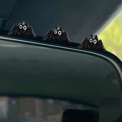 3pcs Cool Bat Car Rearview Mirror Decor, Cute Bat Dashboard Ornament, Halloween Car Interior Decoration, Bat Lover Gift, Mini Car Ornament