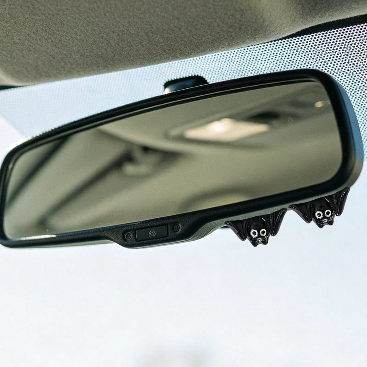 3pcs Cool Bat Car Rearview Mirror Decor, Cute Bat Dashboard Ornament, Halloween Car Interior Decoration, Bat Lover Gift, Mini Car Ornament
