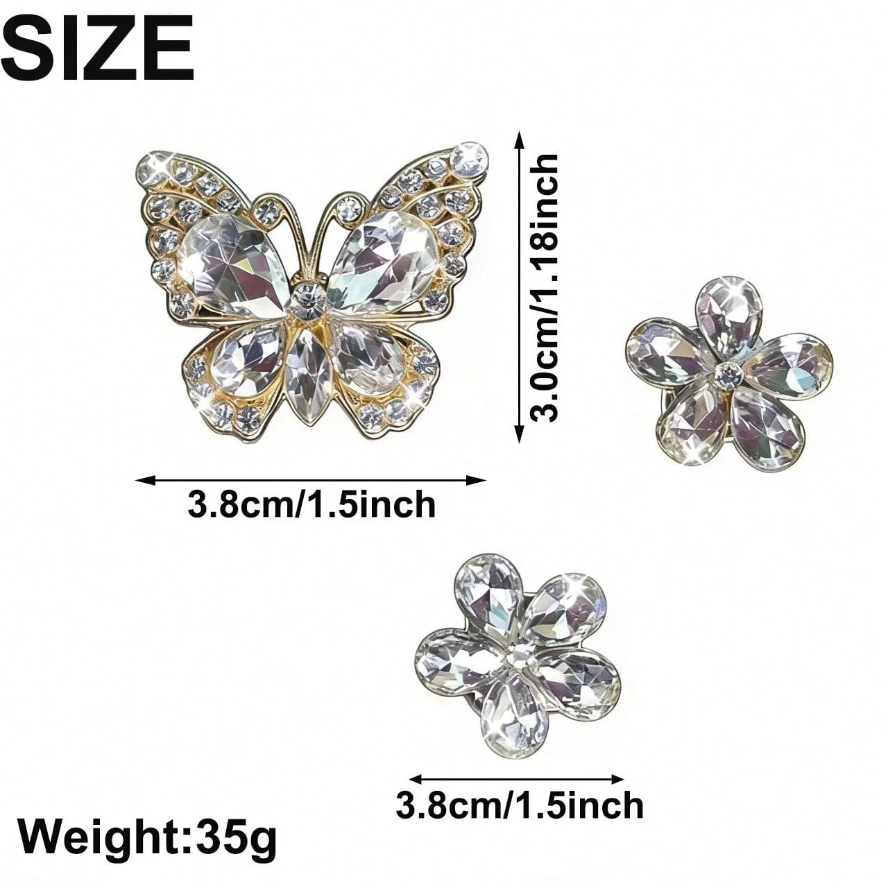 3pcs Crystal Butterfly Flower Car Air Vent Fragrance Clip, Car Interior Decor Fragrance Diffuser, Air Freshener Clip
