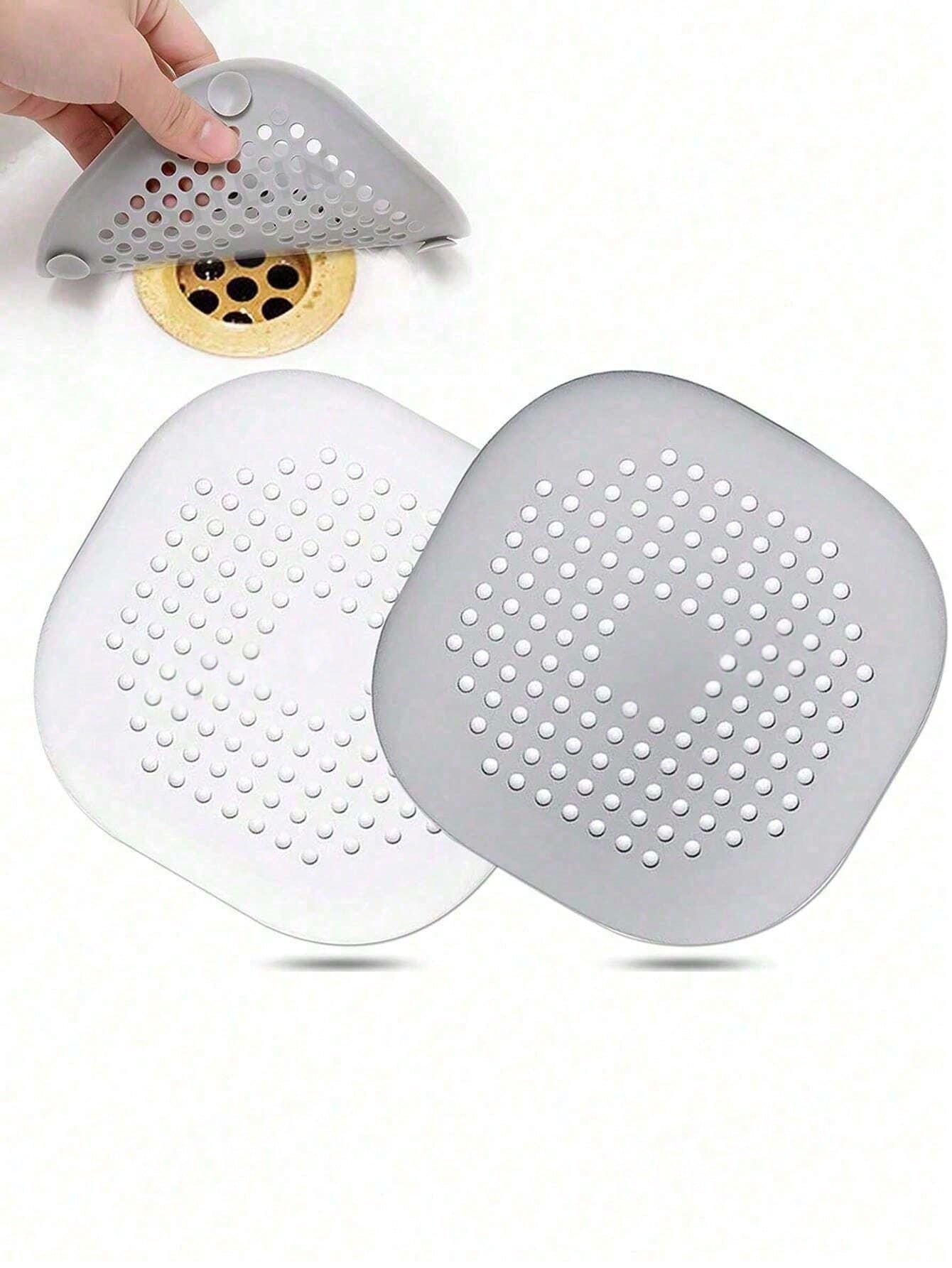 3pcs Drain Stopper With Suction Cup, Hair Catcher Filter For Kitchen And Bathroom To Prevent Clogging