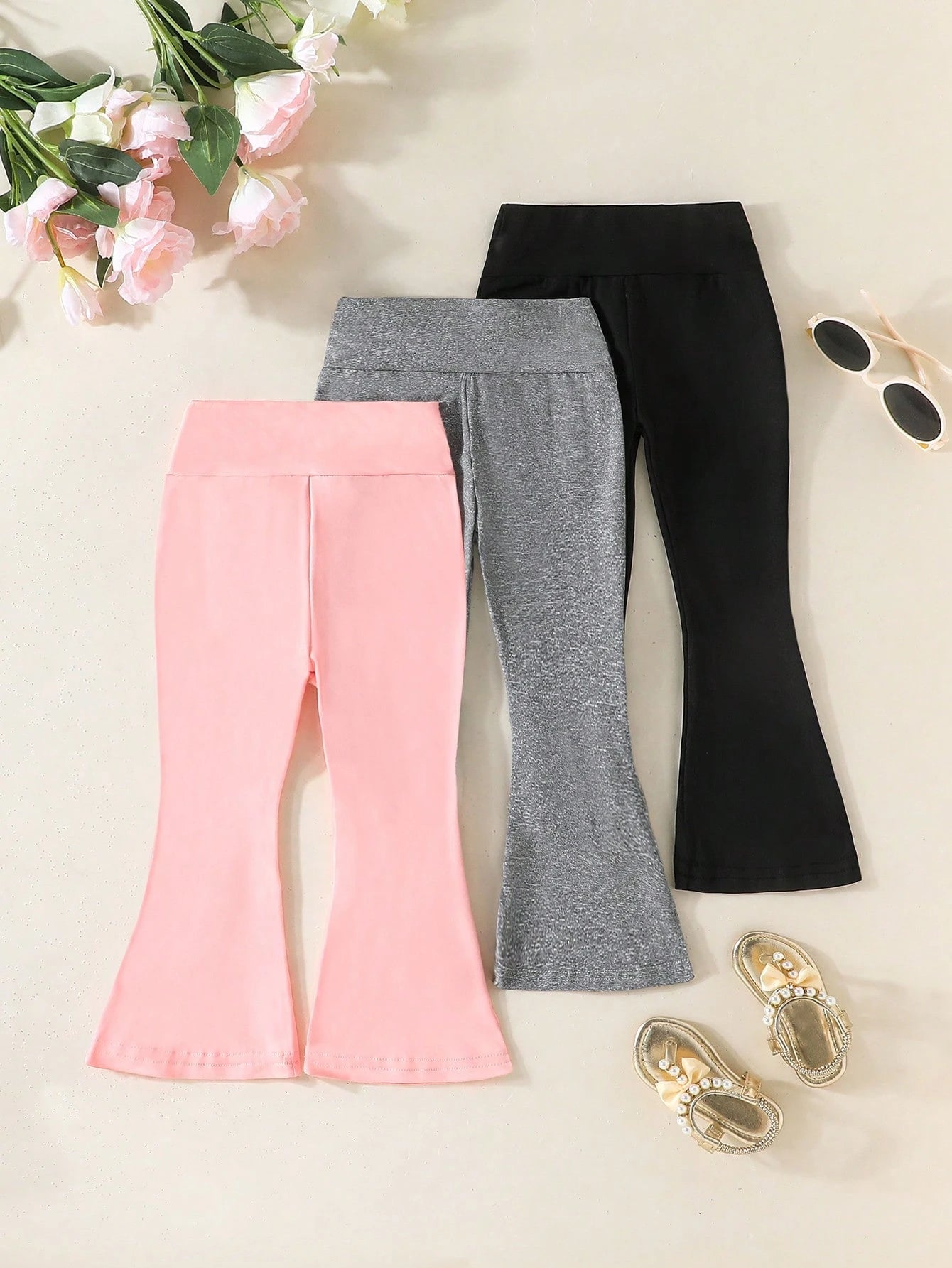 3pcs/Pack Baby Girl Casual Pants In Assorted Colors