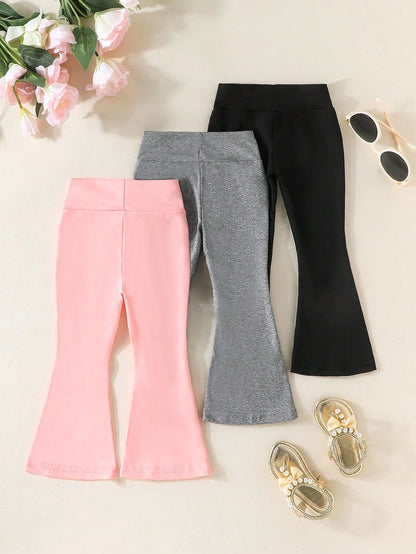 3pcs/Pack Baby Girl Casual Pants In Assorted Colors