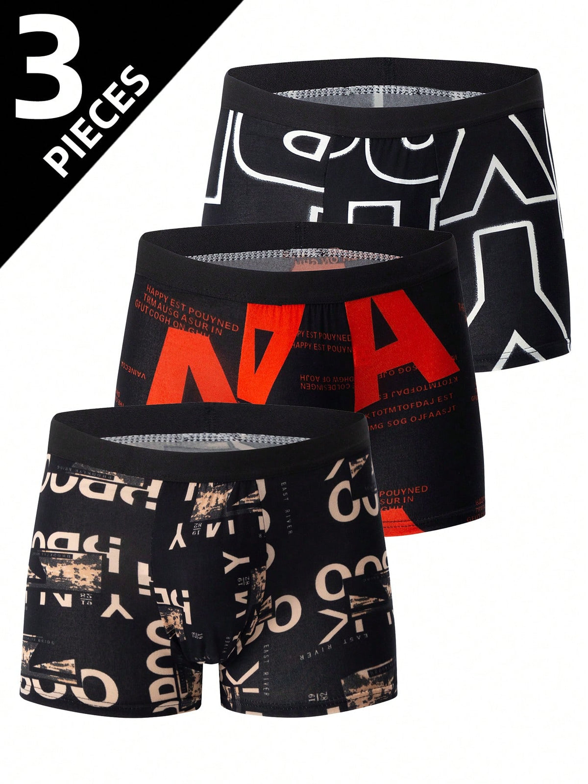 3pcs/Pack Teenage Boys Low Waist Boxer Briefs