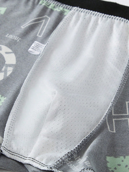 3pcs/Pack Teenage Boys Low Waist Boxer Briefs