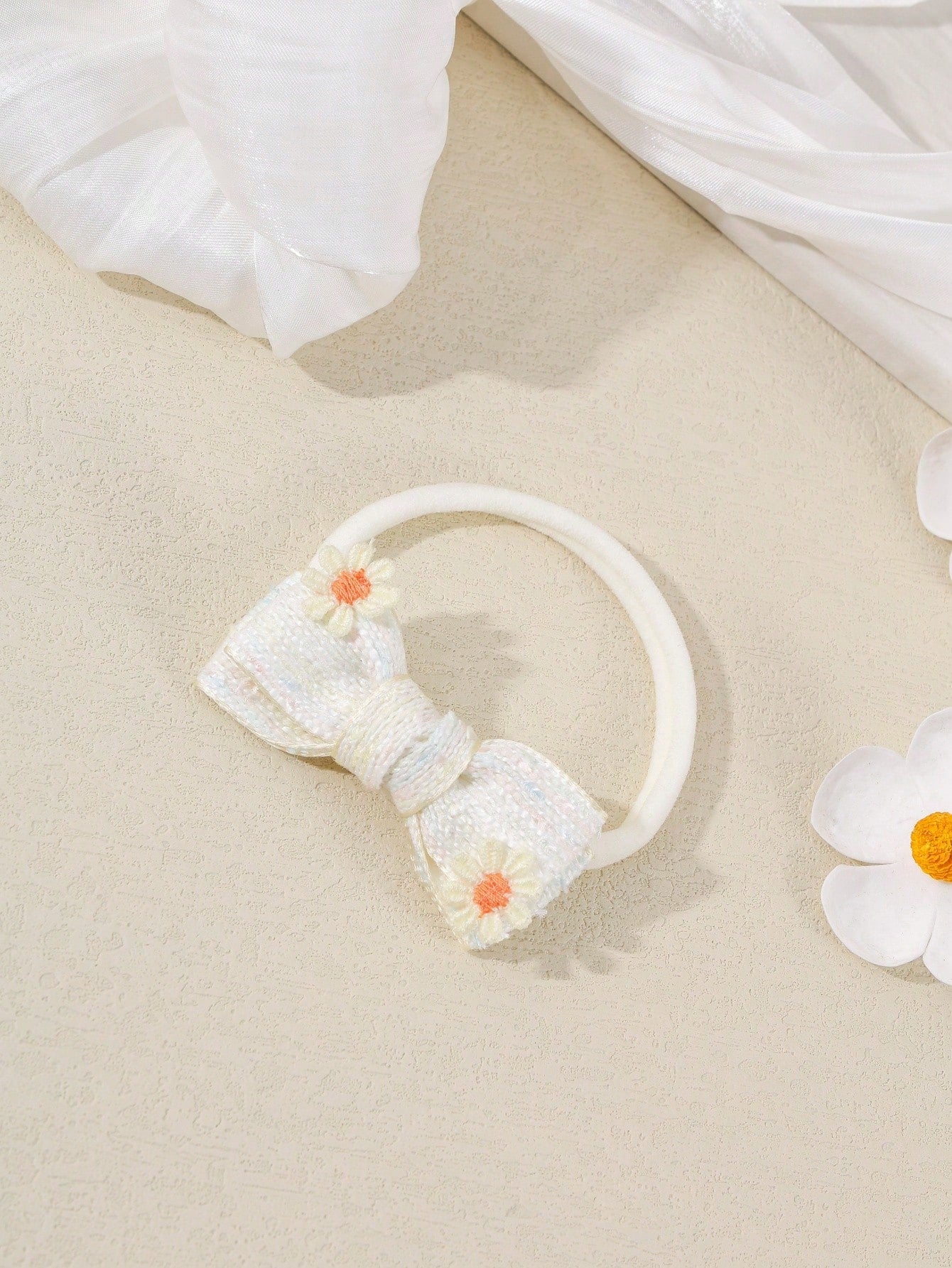3pcs/Set Baby Girl Super Soft Elastic Nylon Flower Headbands, Suitable For Newborn And Infant Photography, Perfect For Valentine's Day (Paper Card Not Included, For Display Only)