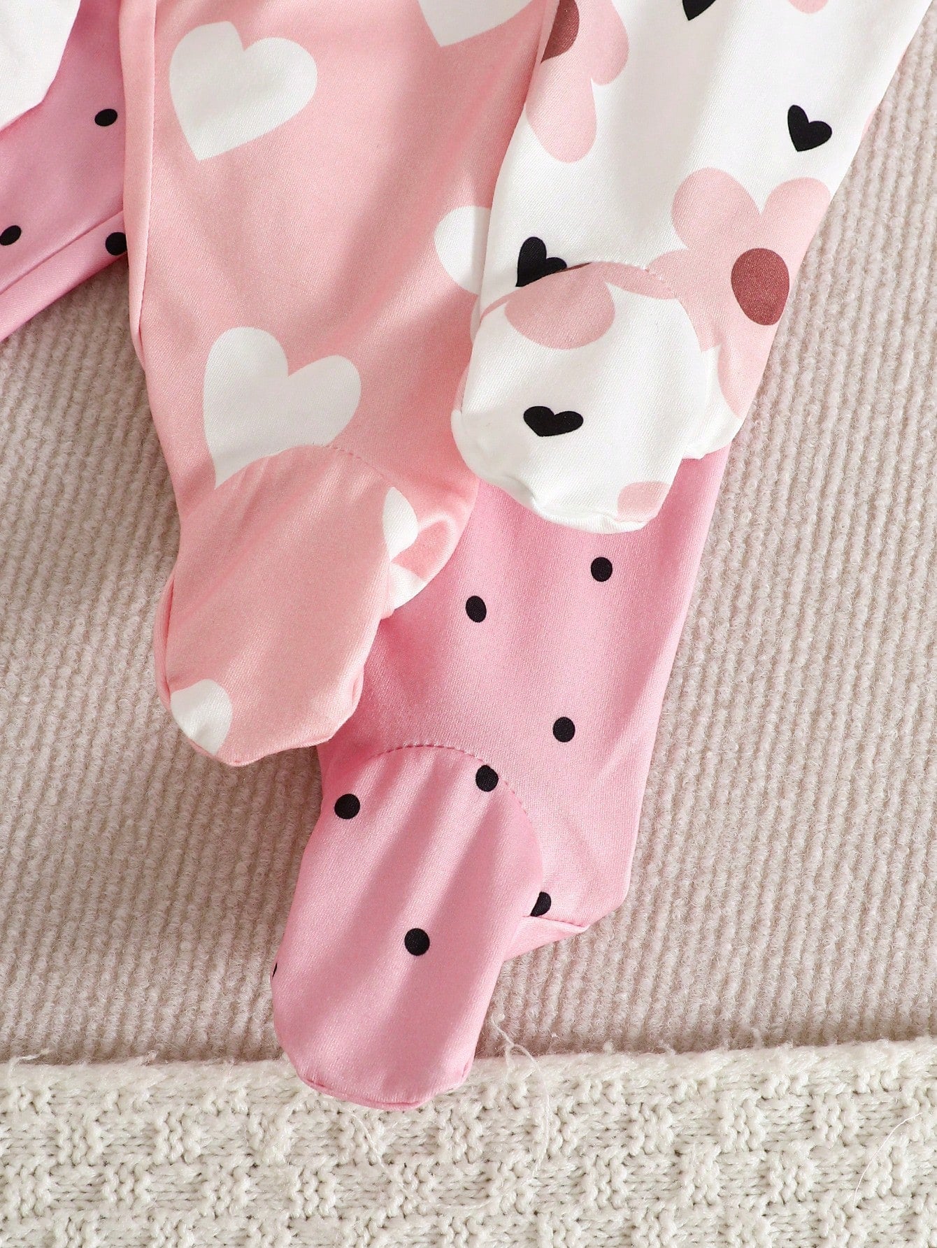 3pcs/Set Newborn Baby Girls' Cute Footie Pants, Solid Color + Floral + Mini Print, Spring/Autumn Infant Leg Warmers Bodysuit Outfit