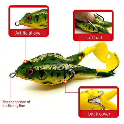 3pcs/Set Topwater Frog Duck Fishing Lures- Propeller Crankbaits With Floating Rotating Tail- Tractor Kit Accessories For Bass