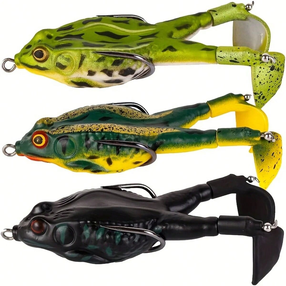 3pcs/Set Topwater Frog Duck Fishing Lures- Propeller Crankbaits With Floating Rotating Tail- Tractor Kit Accessories For Bass
