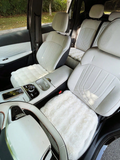 3pcs/Set Women's Plush Car Seat Cushion, Creative Car Front Seat Pad, Warm Fuzzy Seat Cover For Winter