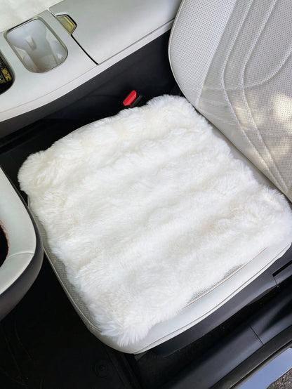 3pcs/Set Women's Plush Car Seat Cushion, Creative Car Front Seat Pad, Warm Fuzzy Seat Cover For Winter